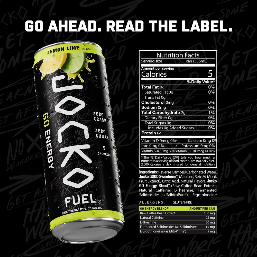 twelve-pack of JOCKO Fuel next to common objects to show scale and convenient supply