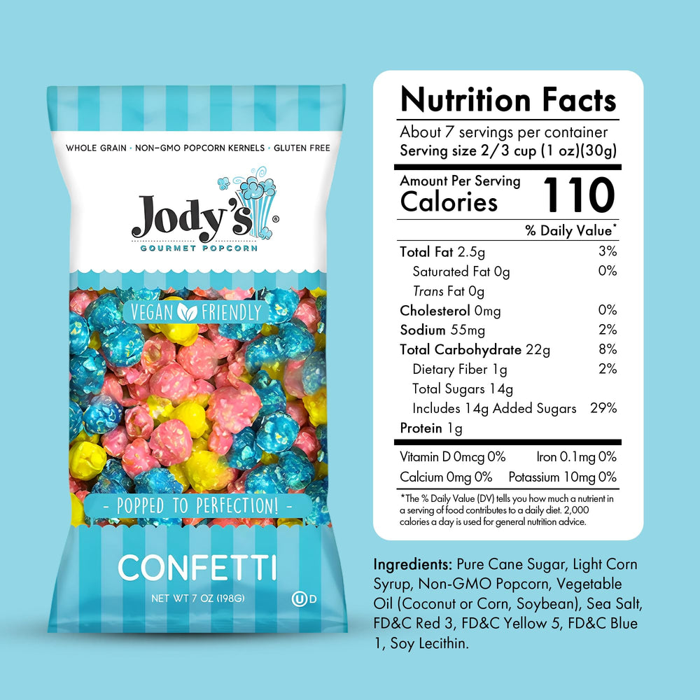 Jody's bowls with confetti popcorn for kids movie night shared enjoyment