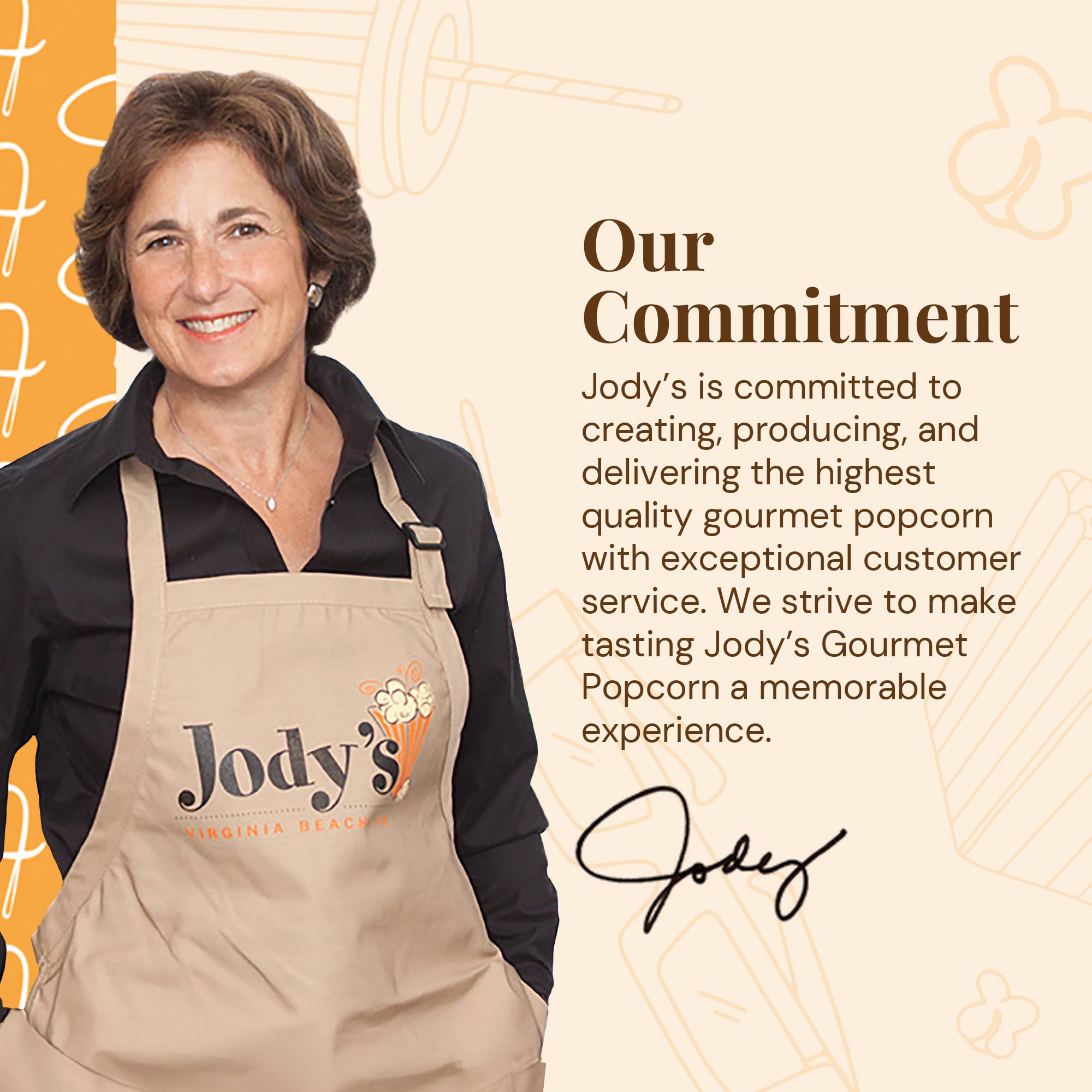Jody's label and ingredients panel showing product details and trust