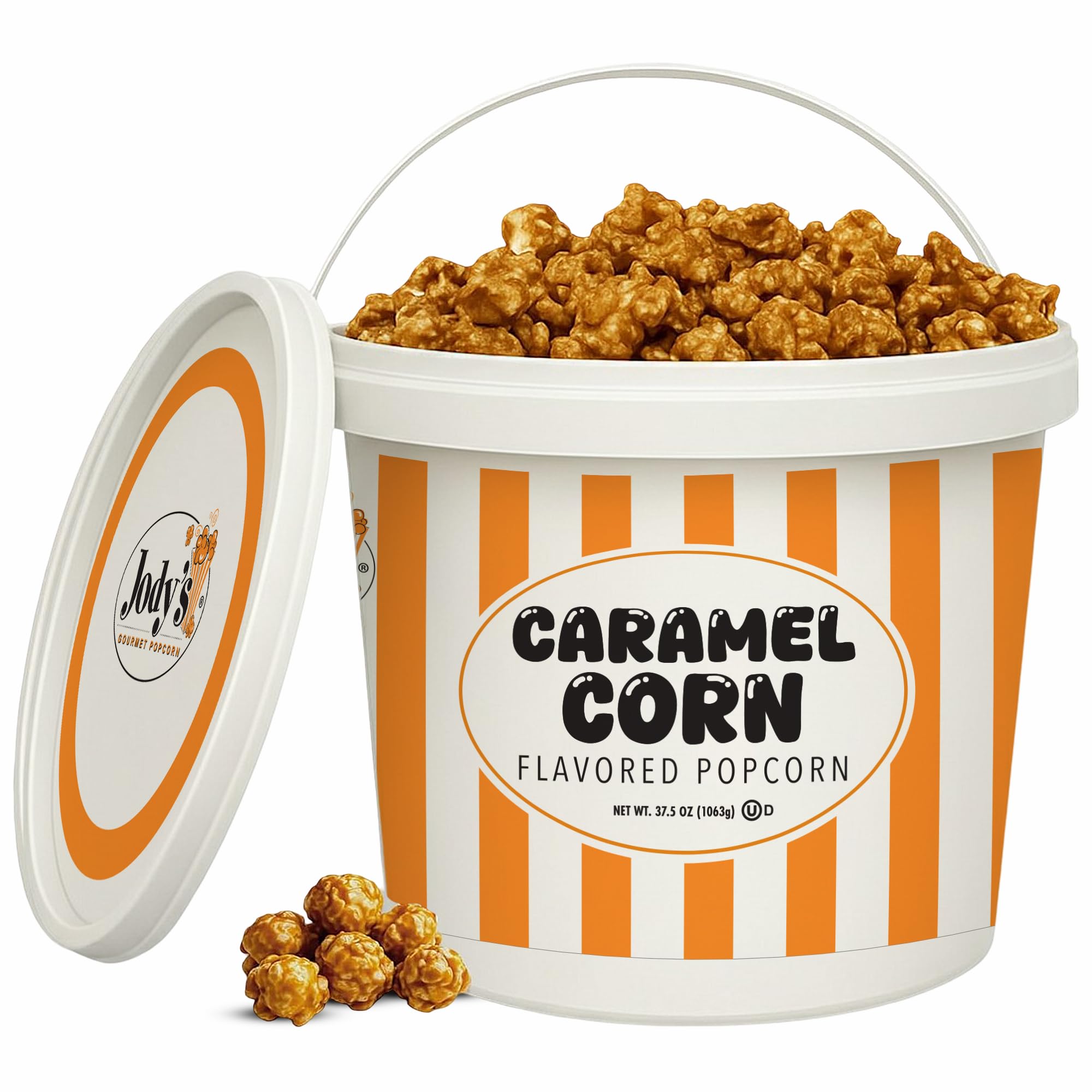 Jody's tub front view showing packaging and generous size for sharing