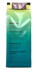Joe Knows Coffee open bag with Arabica beans visible, highlighting aroma retention