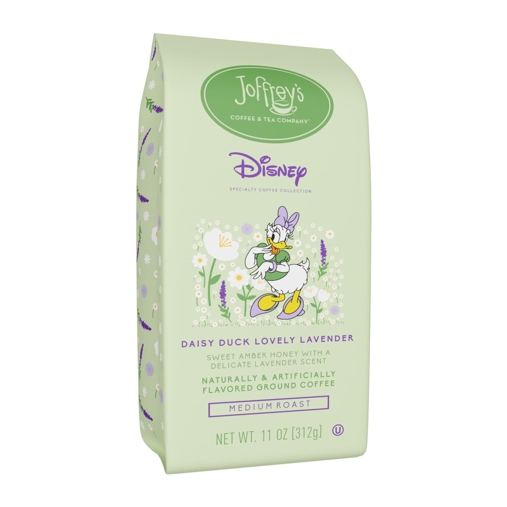 Joffrey's Coffee front packaging showing Disney Daisy Duck design and collectible appeal