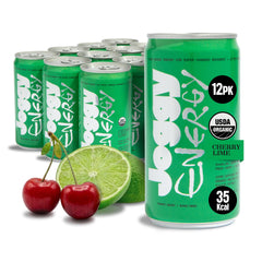 Joggy Cherry Lime front packaging showing vibrant can and branding for energizing refreshment