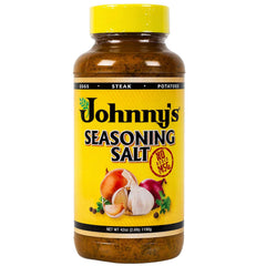 Johnny's front label showing brand and 42 oz benefit for reliable seasoning