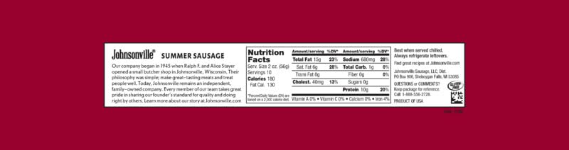 Johnsonville close-up texture of sausage highlighting hearty meat quality