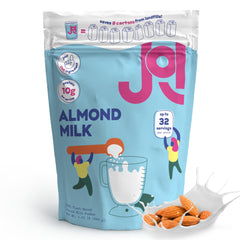 JOI almond milk powder front pouch showing branding and benefits