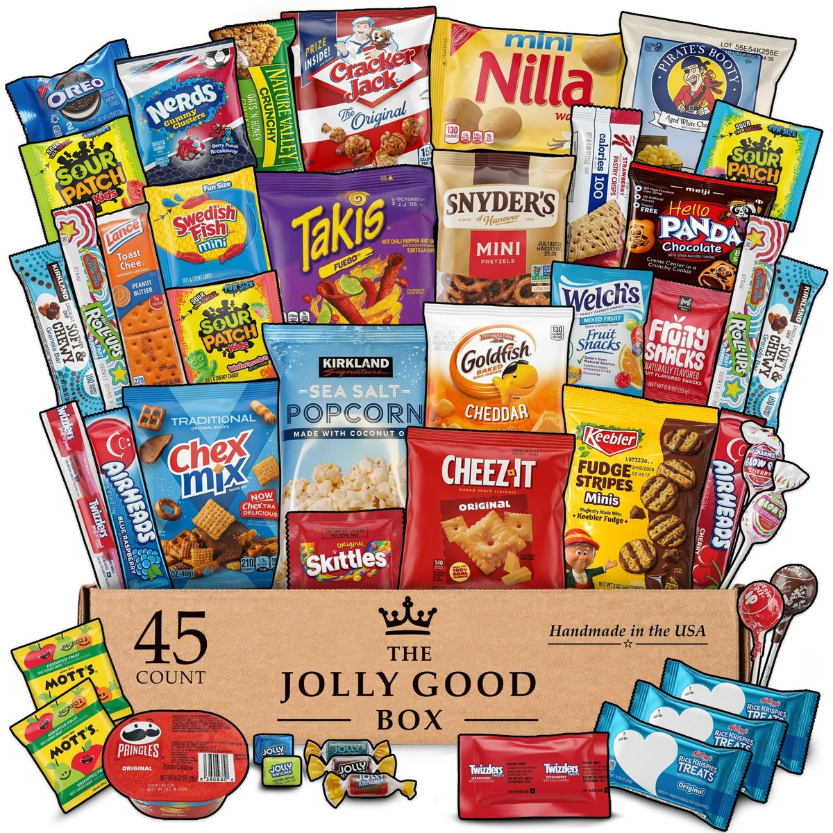 Jolly Good Care Packages front packaging showing gift-ready box and label, great for gifting