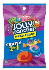 Jolly Rancher close-up displaying dual-flavor split and bold fruit visuals for flavor clarity
