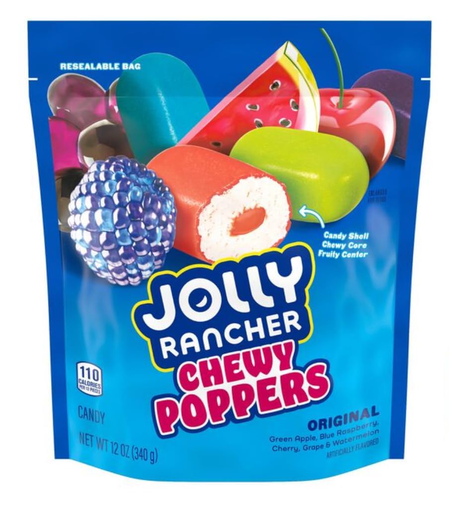 Jolly Rancher close-up of shell and chewy core highlighting texture