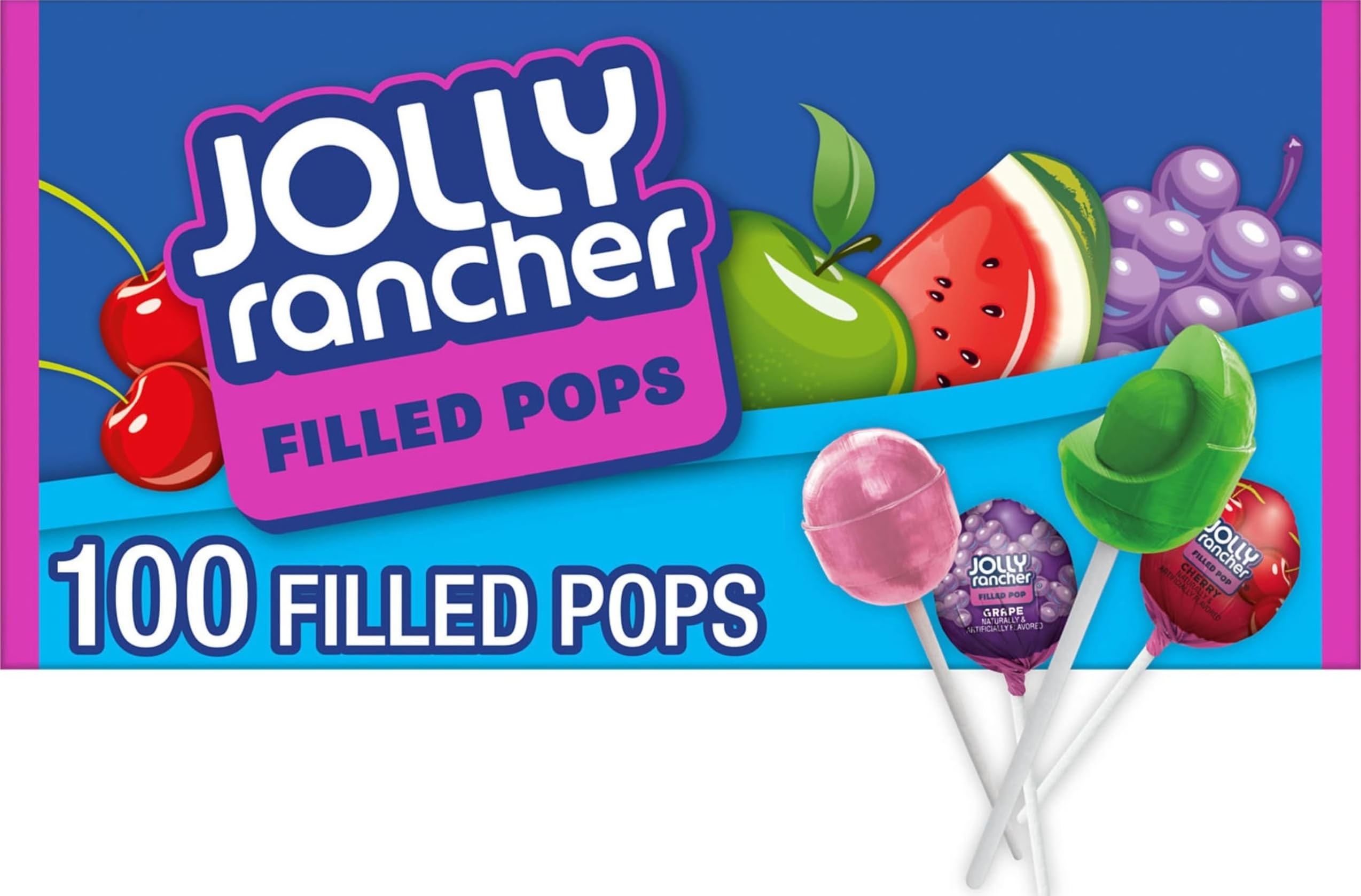 Jolly Rancher front box showing 56 oz bulk packaging and colorful fruit graphics