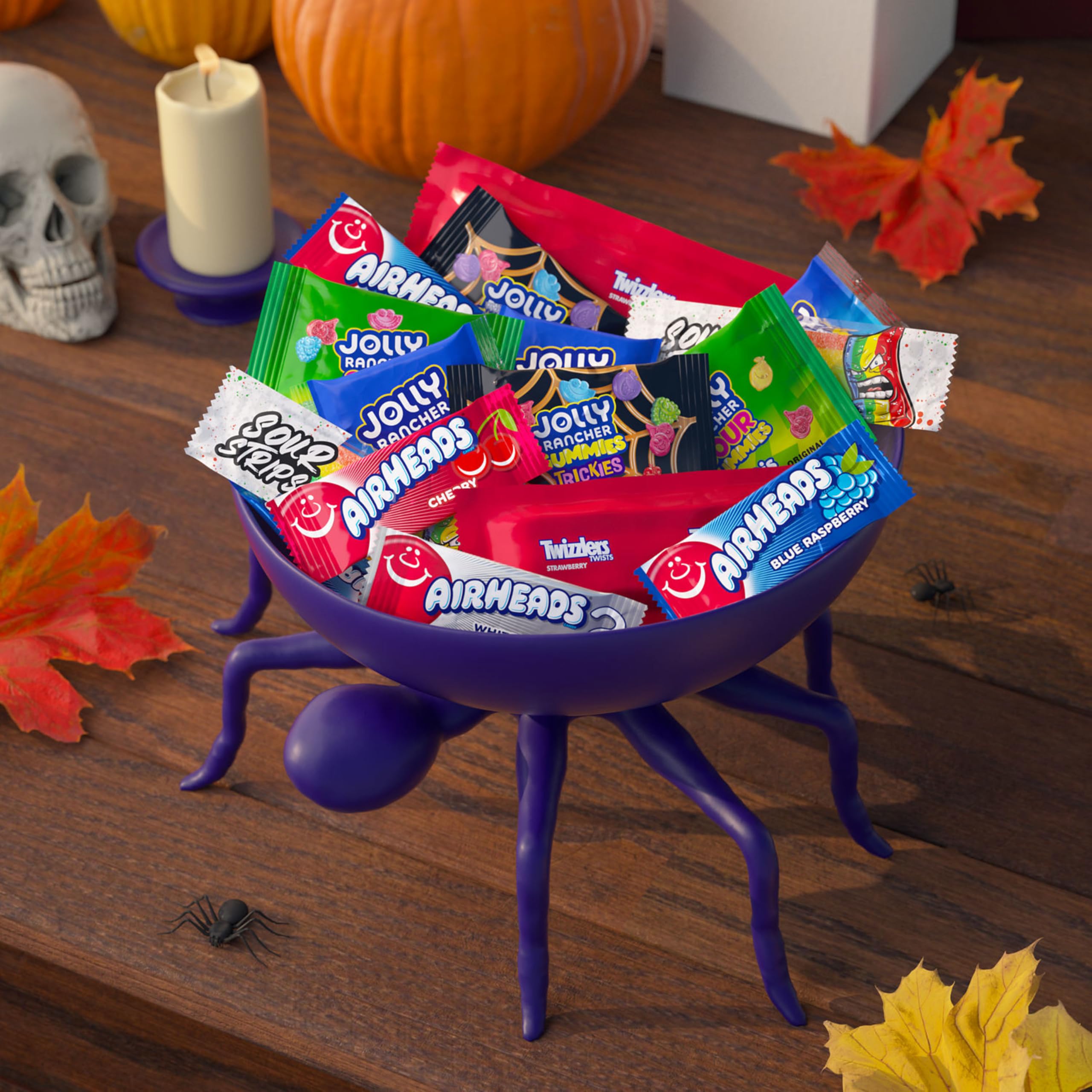Jolly Rancher bag next to ruler showing scale and 175-piece portion size
