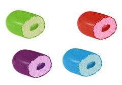 Jolly Rancher single candy split to show crunchy shell and soft center