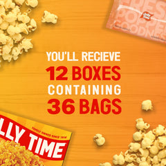Jolly Time microwave bag in microwave demonstrating quick, easy preparation benefit