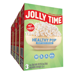 Jolly Time front packaging showing 3 oz bag box and easy snack benefit