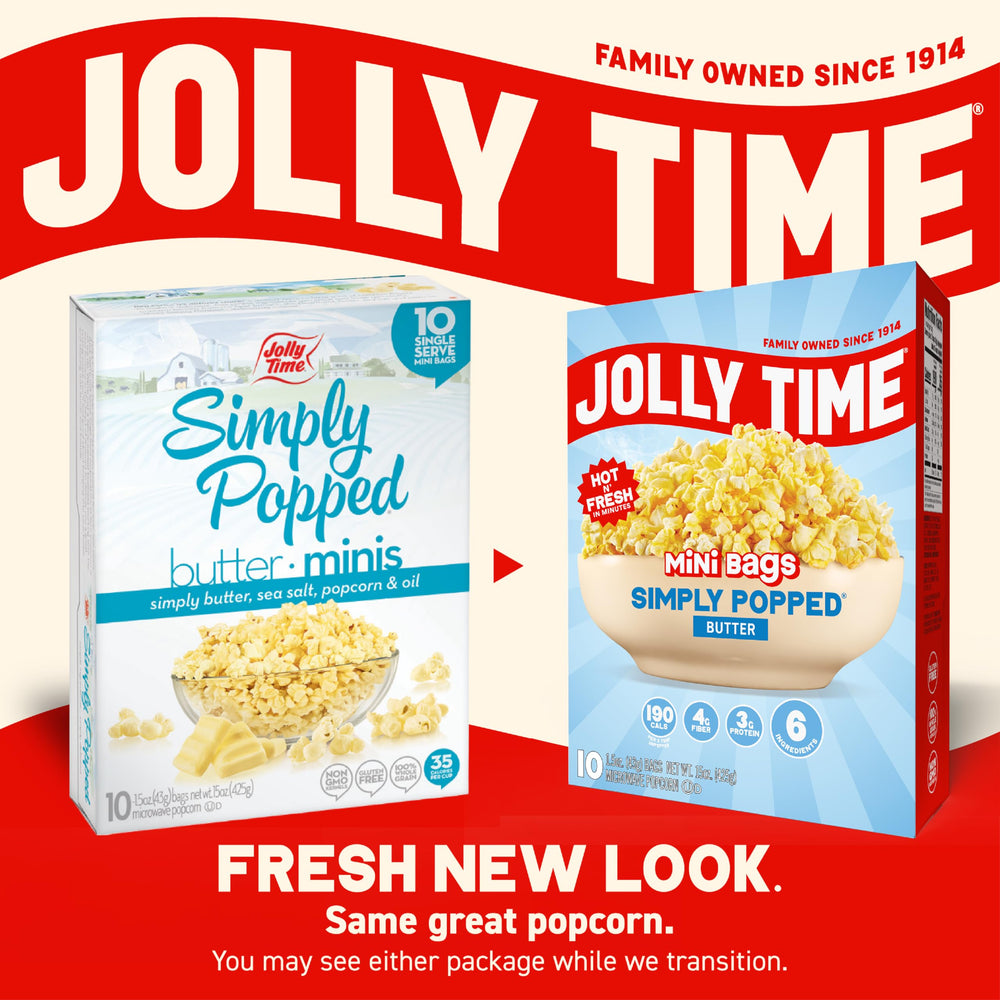 Jolly Time lifestyle shot on couch, showing movie-night snacking pleasure