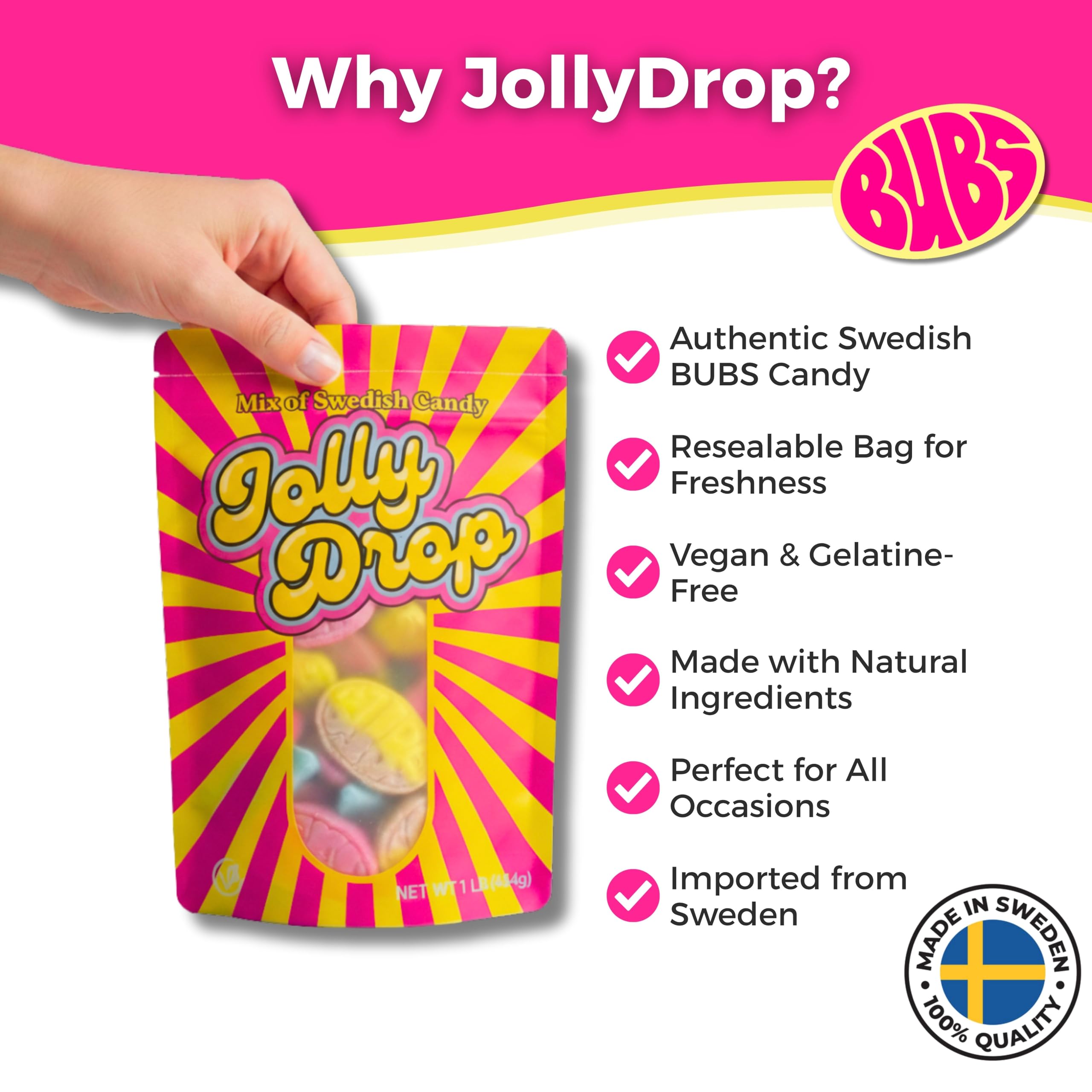 JollyDrop close-up of gummy texture highlighting soft chew and vegan recipe
