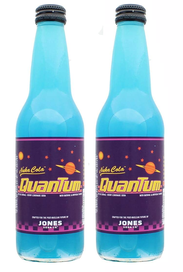 Jones Soda Co. Nuka-Cola Quantum front view showing collectible bottle and branding