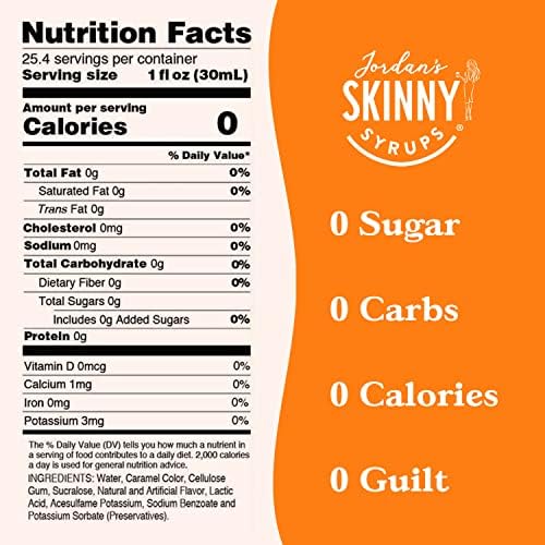 Jordan's Skinny Mixes caramel syrup on breakfast table enhancing oatmeal and coffee