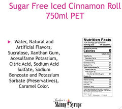 Close-up pour of Jordan's Skinny Syrups iced cinnamon roll syrup highlighting smooth texture and easy dosing