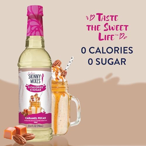 Jordan's Skinny Mixes syrup pouring into cup highlighting easy mixing
