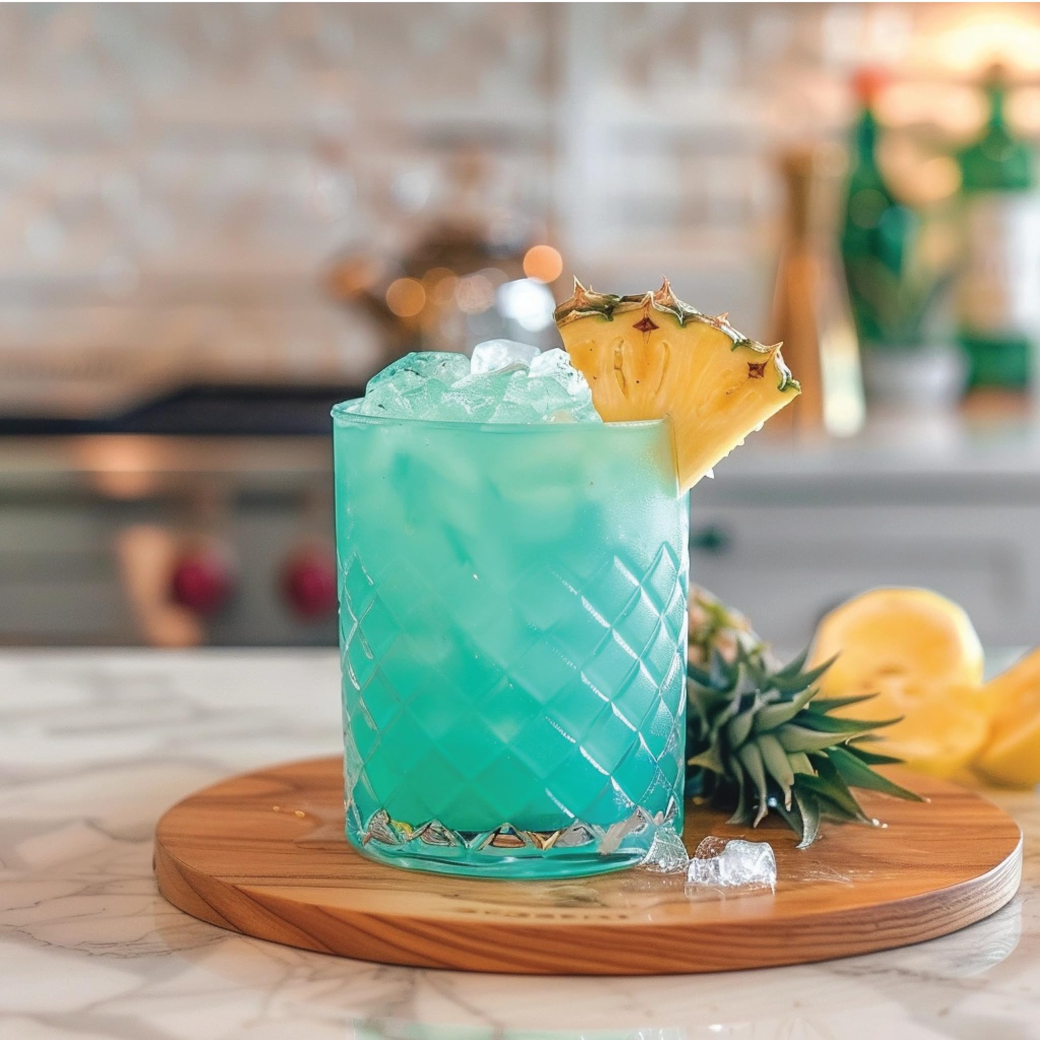 Jordan's Skinny Mixes mermaid syrup added to iced coffee, creamy tropical flavor without sugar