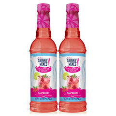 Jordan's Skinny Mixes front packaging showing two raspberry syrup bottles and brand clarity