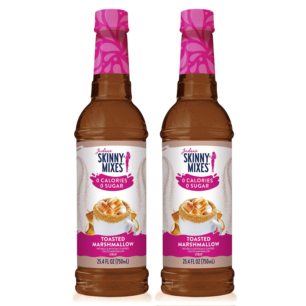 Jordan's Skinny Mixes front packaging showing toasted marshmallow flavor and pack of two for convenient use