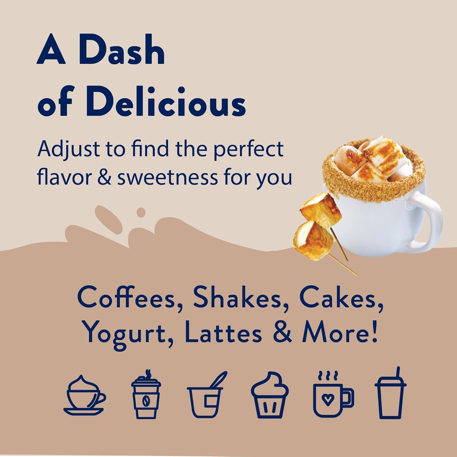 Jordan's Skinny Mixes bottle next to coffee cup showing 25.4 oz size and ready-to-pour convenience