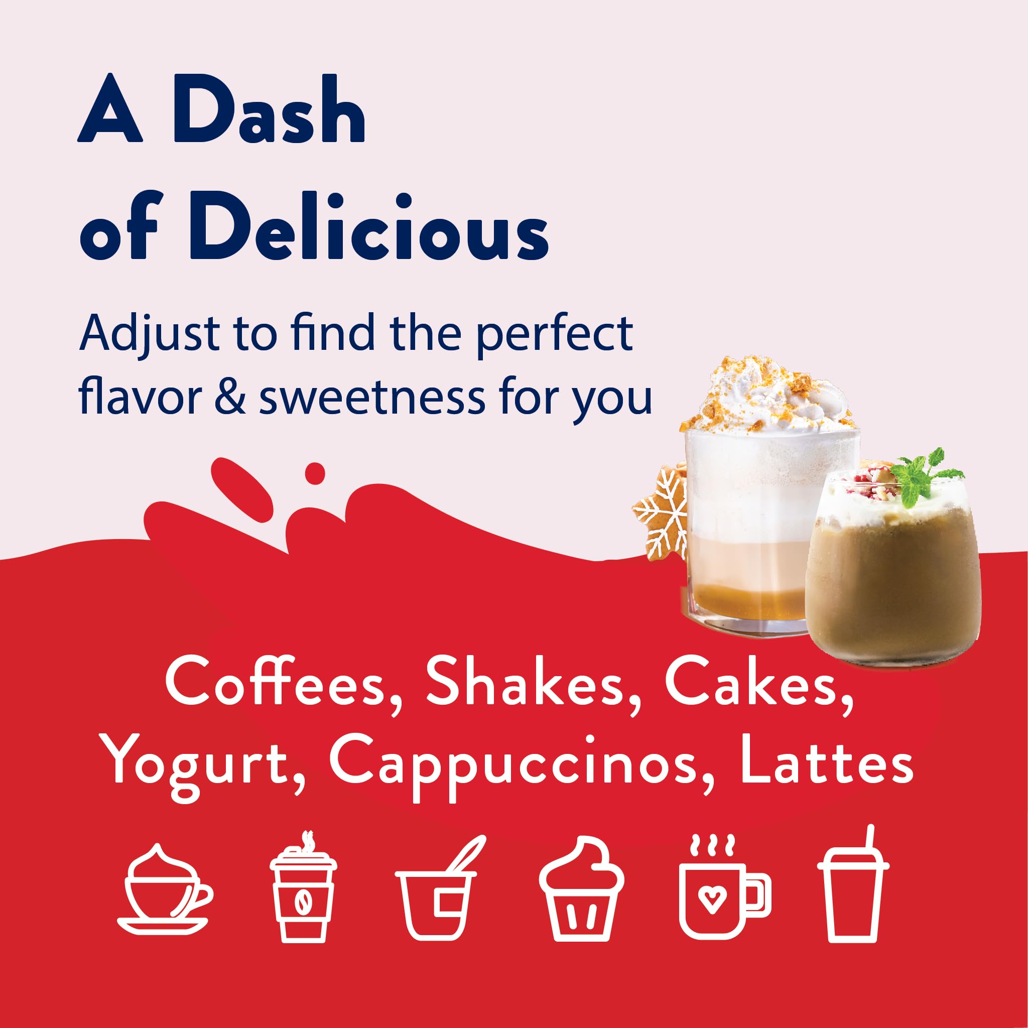 Jordan's Skinny Mixes three bottles beside a measuring spoon and cup for portion guidance