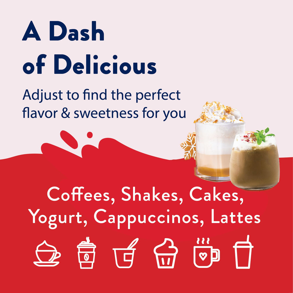 Jordan's Skinny Mixes three bottles beside a measuring spoon and cup for portion guidance