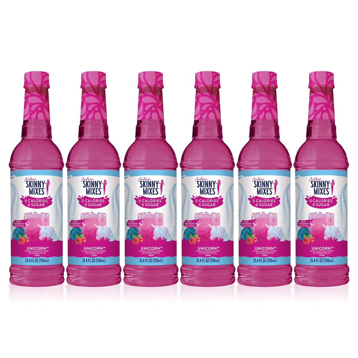 Jordan's Skinny Mixes front label showing Unicorn syrup and benefits