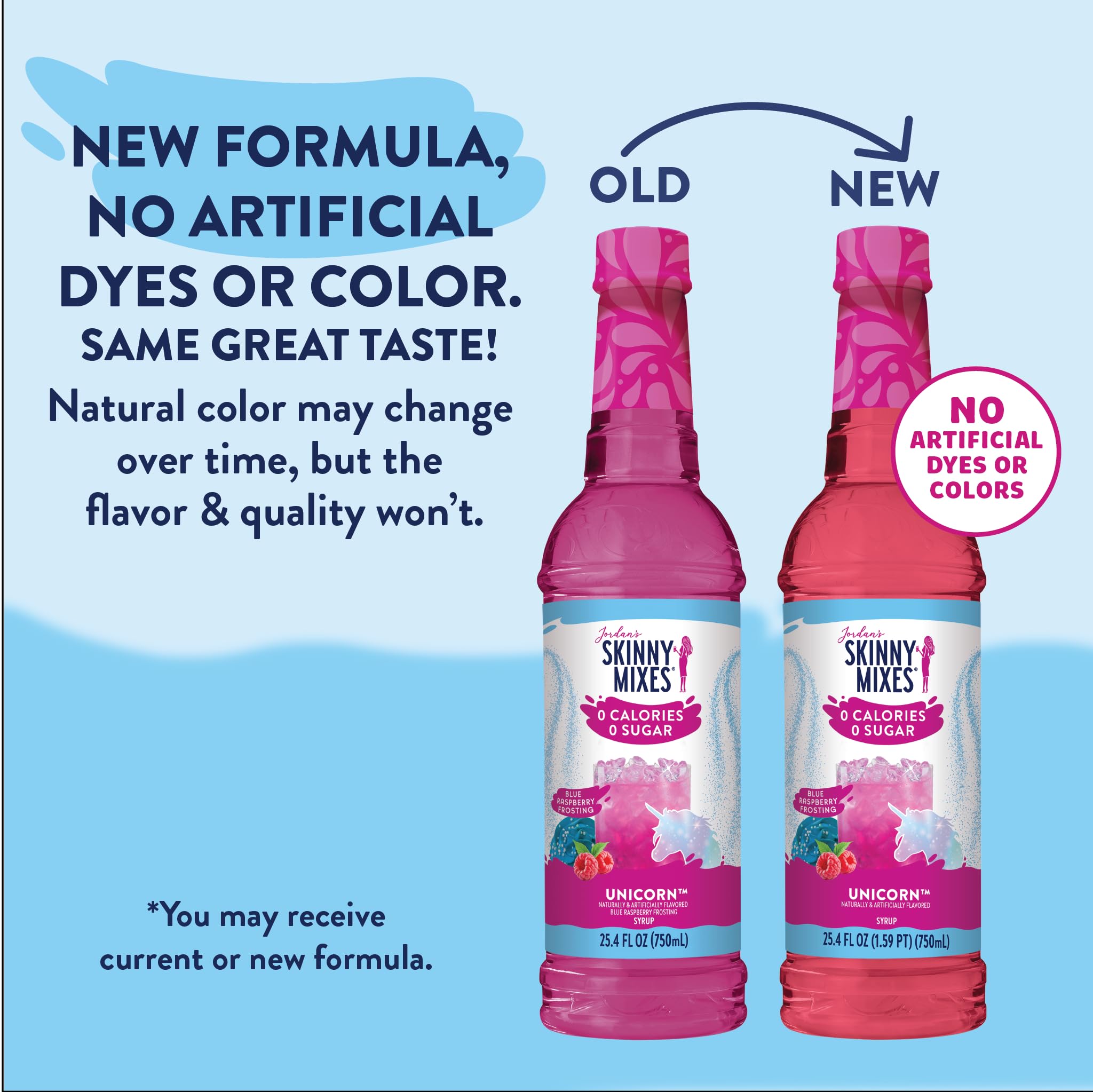 Jordan's Skinny Mixes Unicorn bottles styled on kitchen counter, suggests everyday beverage upgrades
