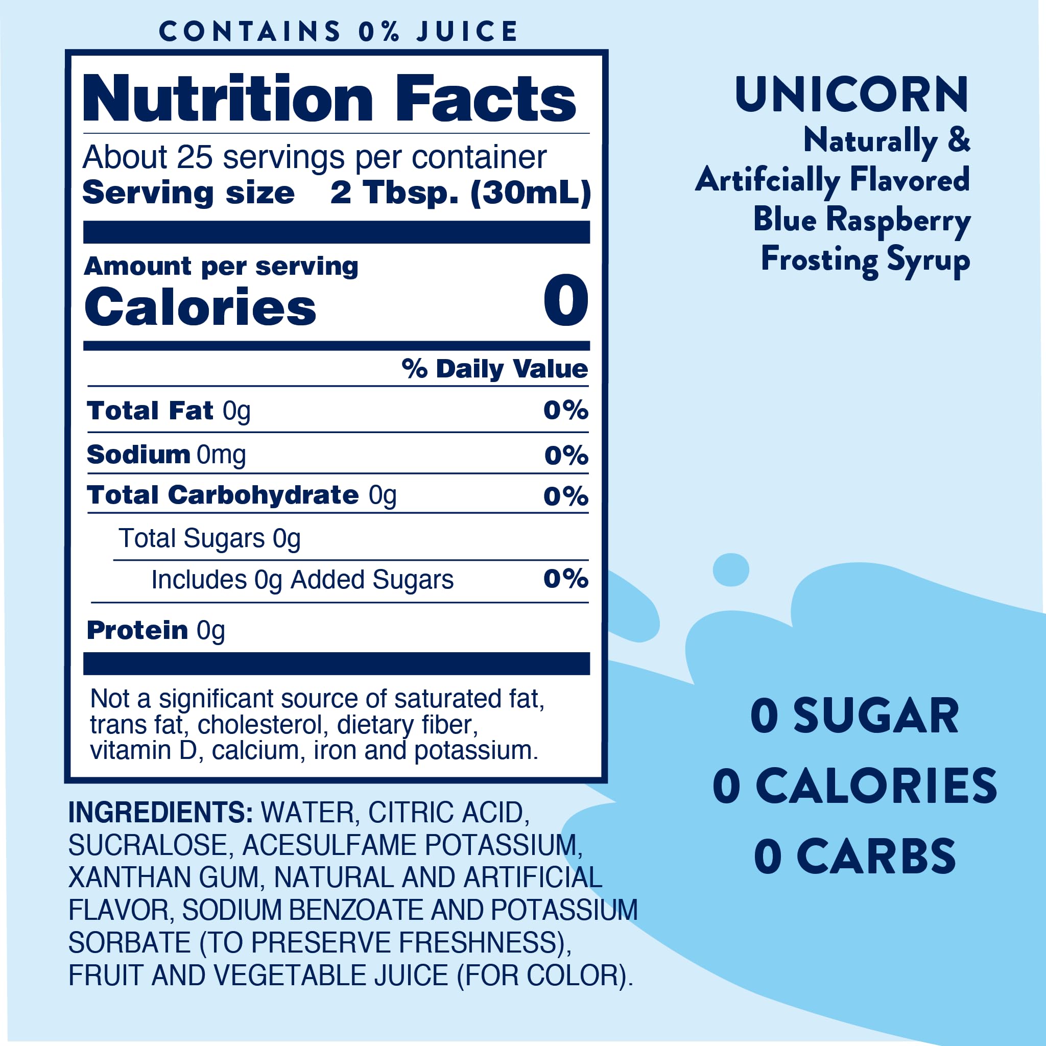 Jordan's Skinny Mixes Unicorn being poured over iced drink, shows creamy tropical flavor boost