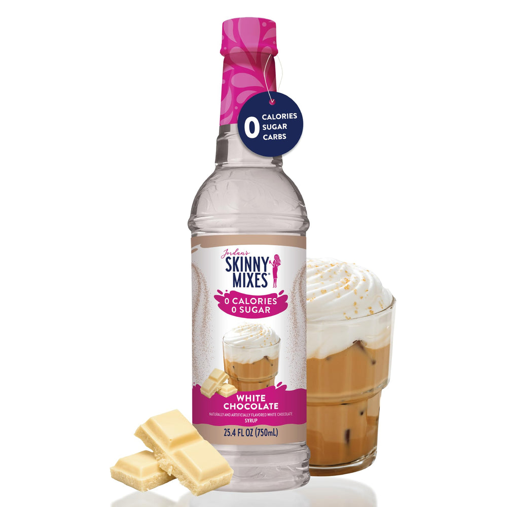 Jordan's Skinny Mixes white chocolate syrup in cocktail glass for dessert-style drinks