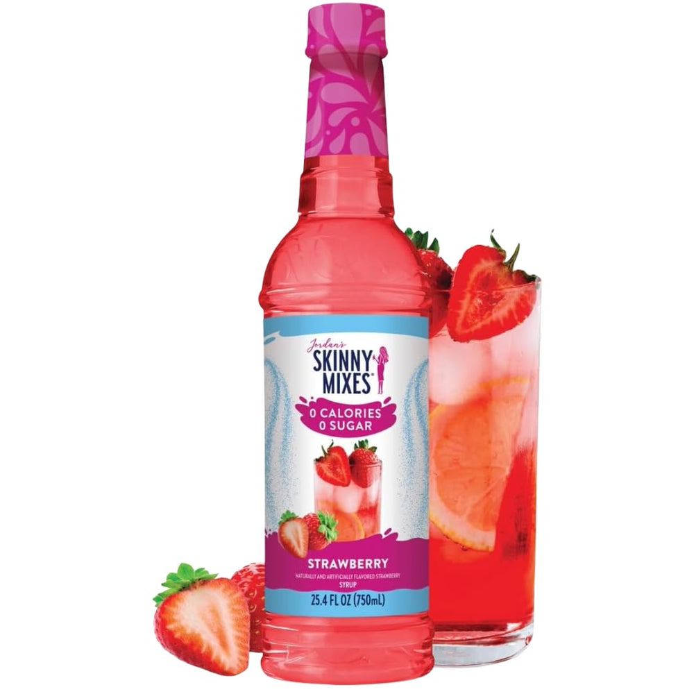 Jordan's Skinny Mixes bottle front label showing product name and size, easy identification benefit