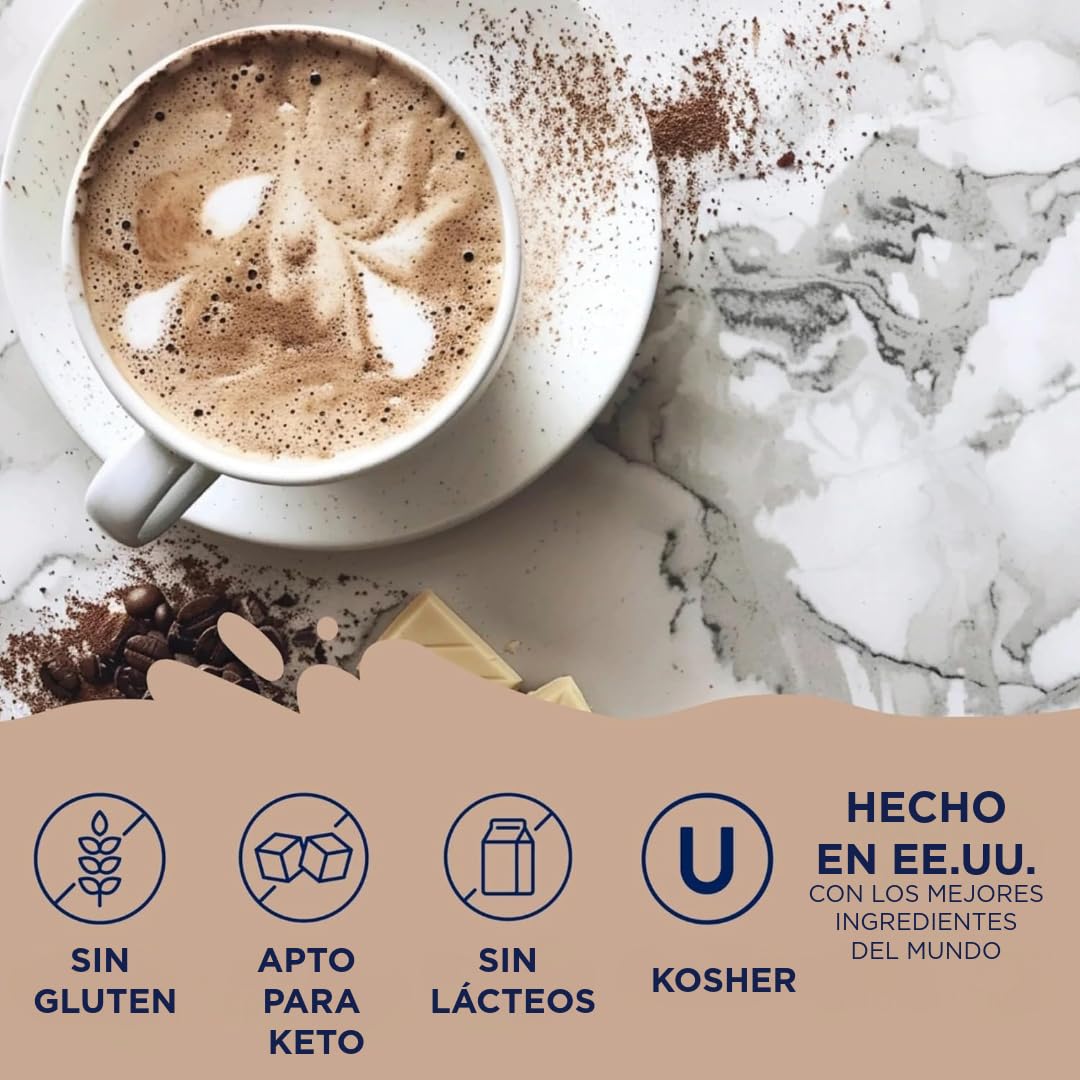 Barista pouring Jordan's Skinny Syrups white chocolate in café setting boosting menu variety