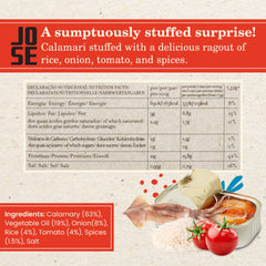 JOSE Gourmet close-up of calamari texture, reveals tender squid pieces