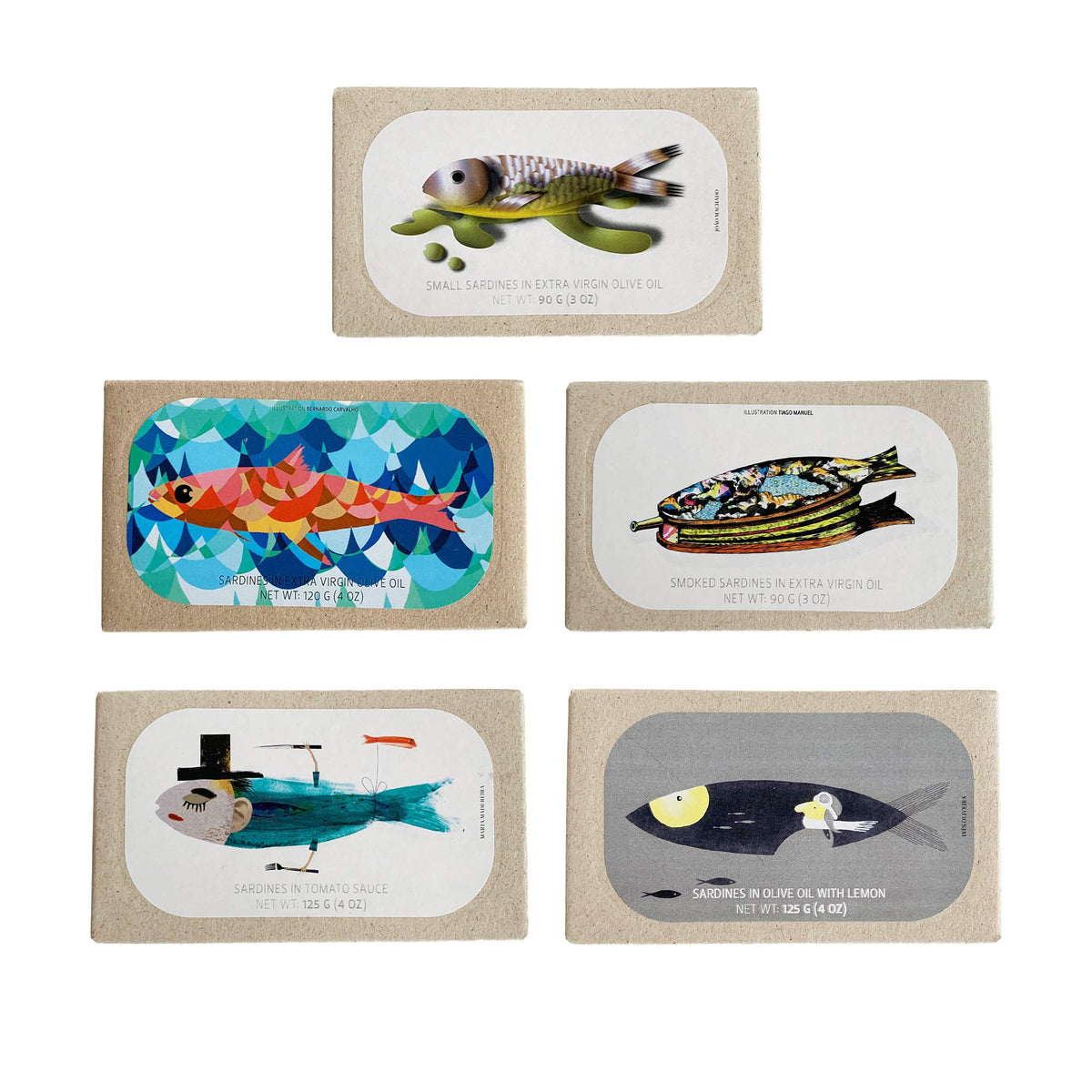 Jose Gourmet front packaging showing five-tin variety pack — premium presentation