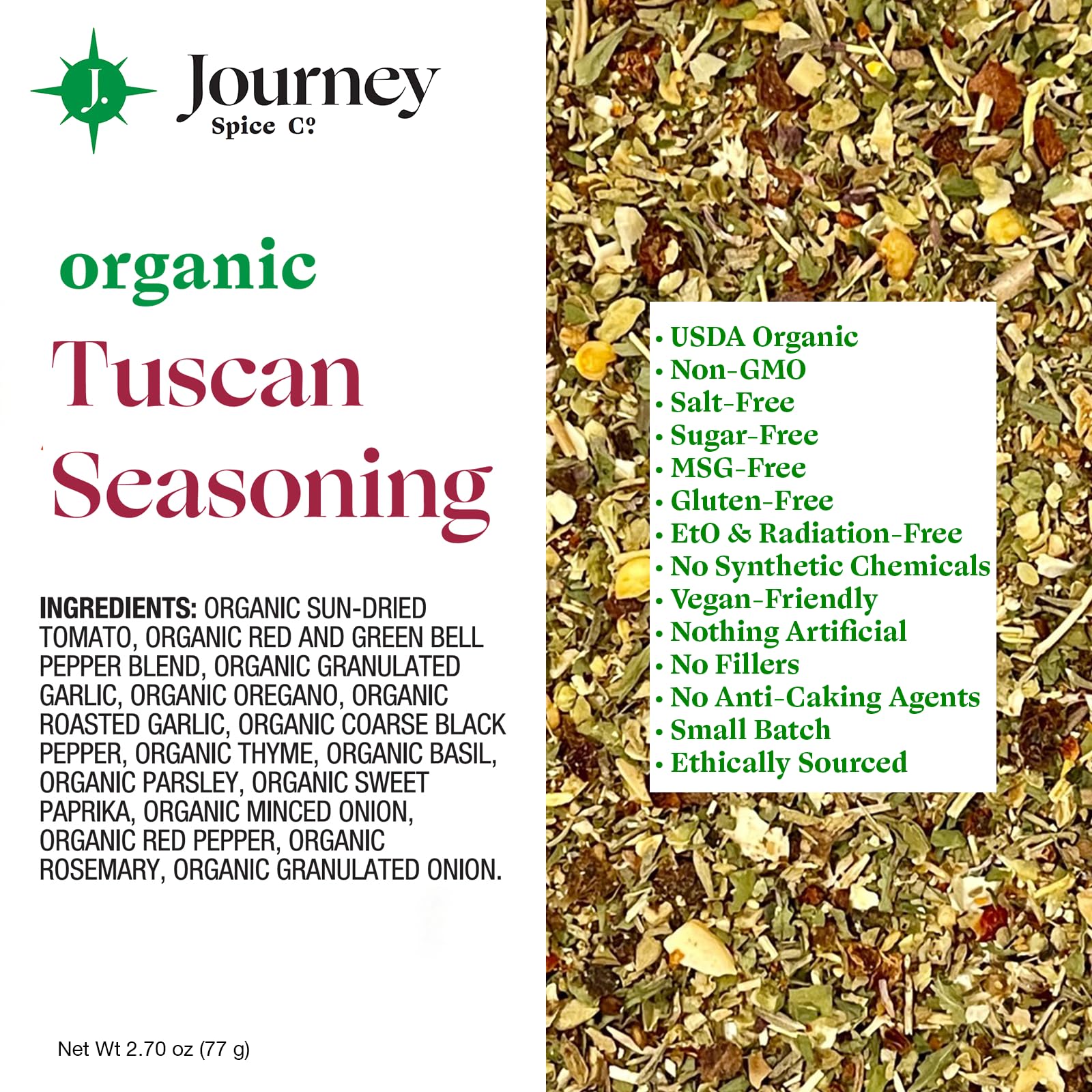 Journey Spice Co. jar opened with spoon, showing easy scooping and fresh aroma