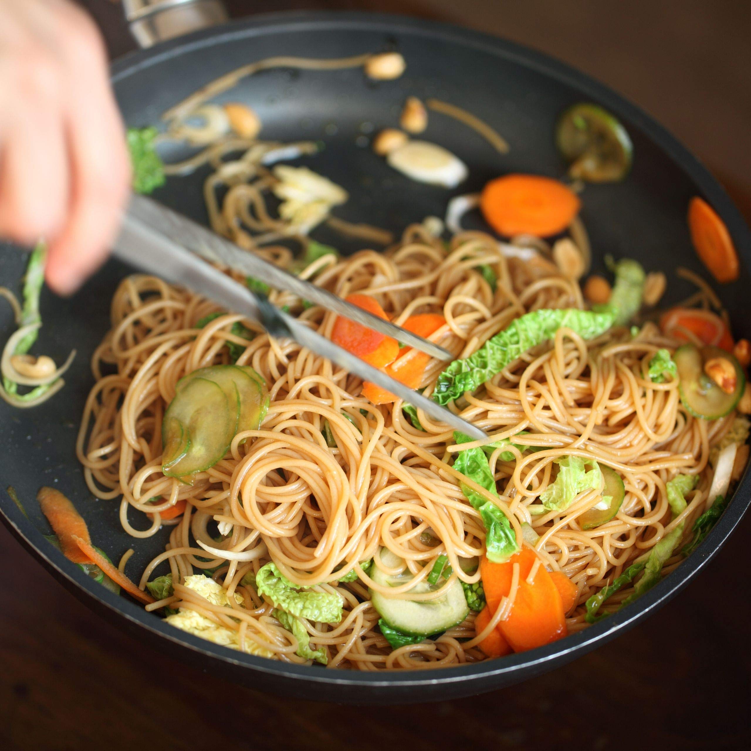 Jovial capellini ingredient label showing organic brown rice transparency