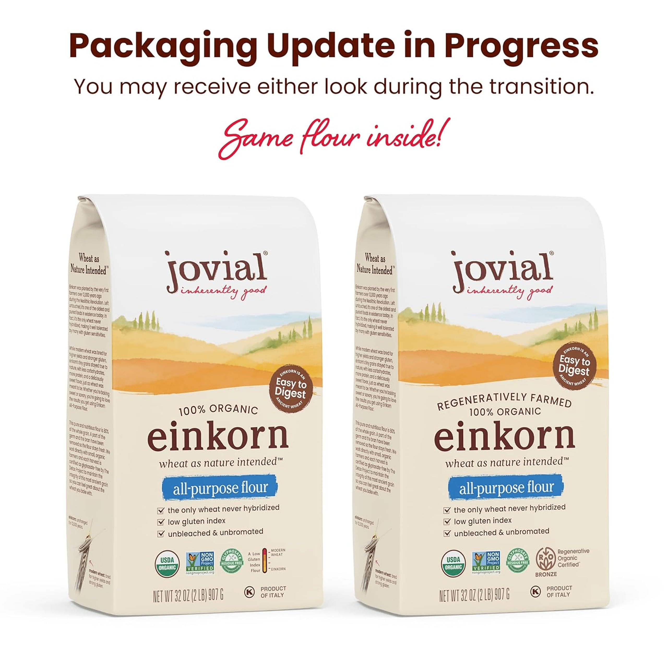 Jovial opened bag with wooden spoon demonstrating easy scooping benefit