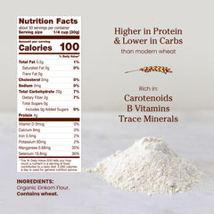 Jovial close-up of einkorn flour texture highlighting silky, fine grind