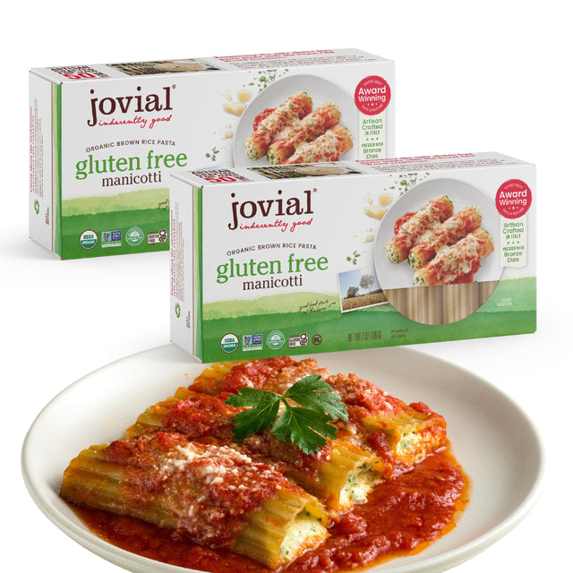 Jovial Whole Grain Brown Rice Manicotti Pasta, 7 oz Pack of 2