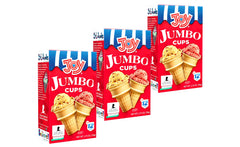 Joy Cone jumbo cake cone front packaging showing crisp texture and scoop-ready rim for larger servings
