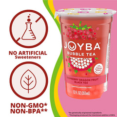 JOYBA brewed black tea color detail illustrating natural tea base for balanced taste
