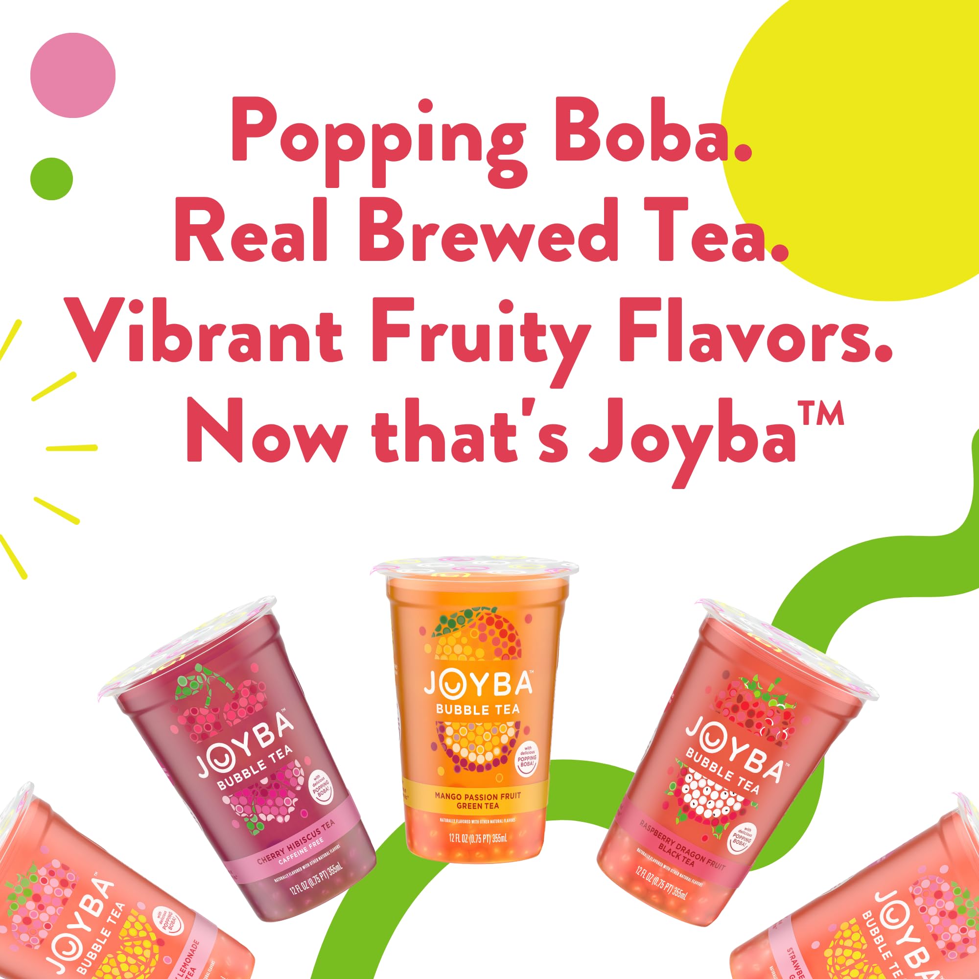 JOYBA lifestyle on-the-go with person holding cup offering portable fruity tea enjoyment