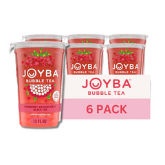 JOYBA front packaging showing six-pack and bold raspberry dragonfruit branding for quick purchase