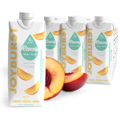 JOYBURST front packaging peach showing 12-pack and branding, convenient hydration
