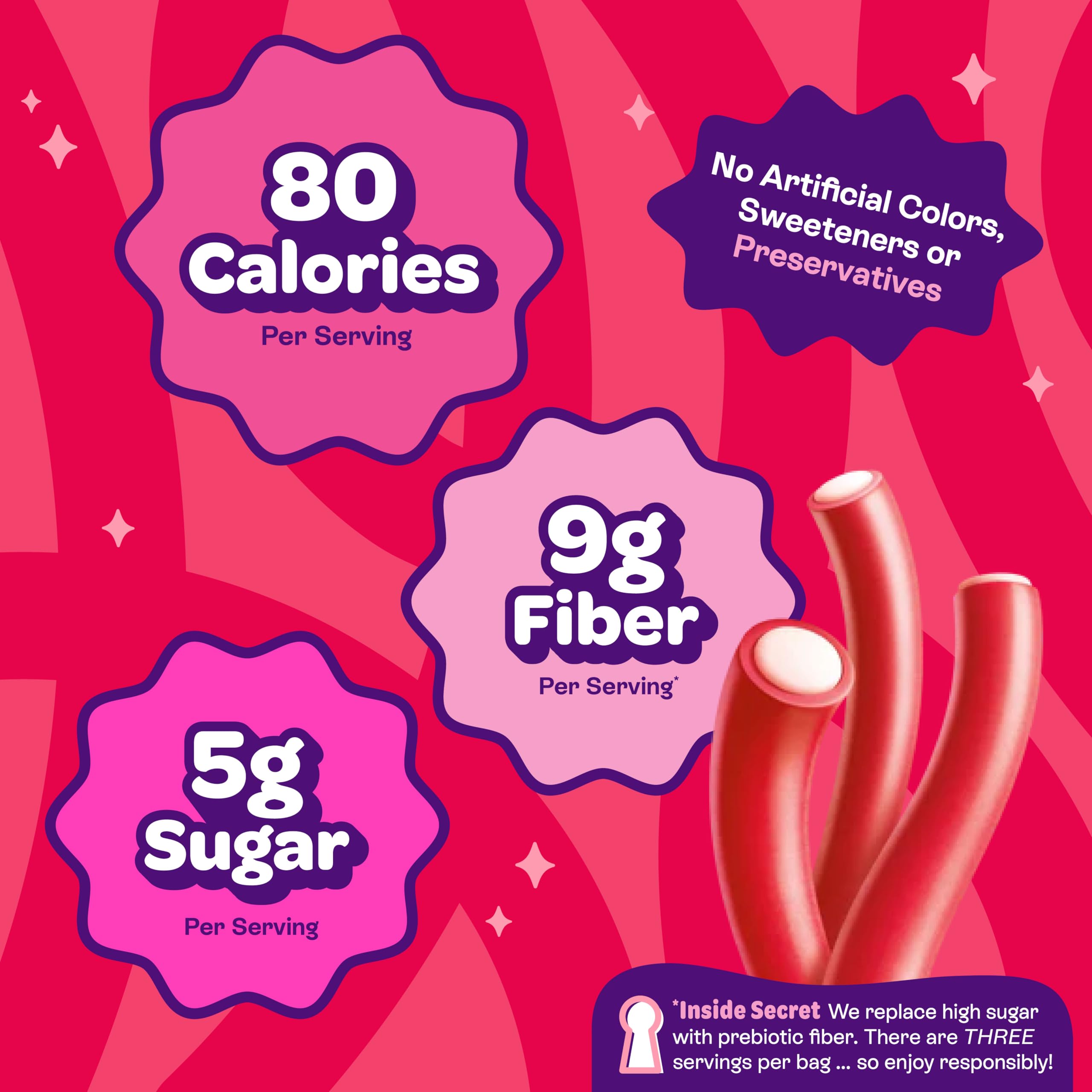 JOYRIDE nutrition label close-up showing sugar, fiber, net carbs, and calories