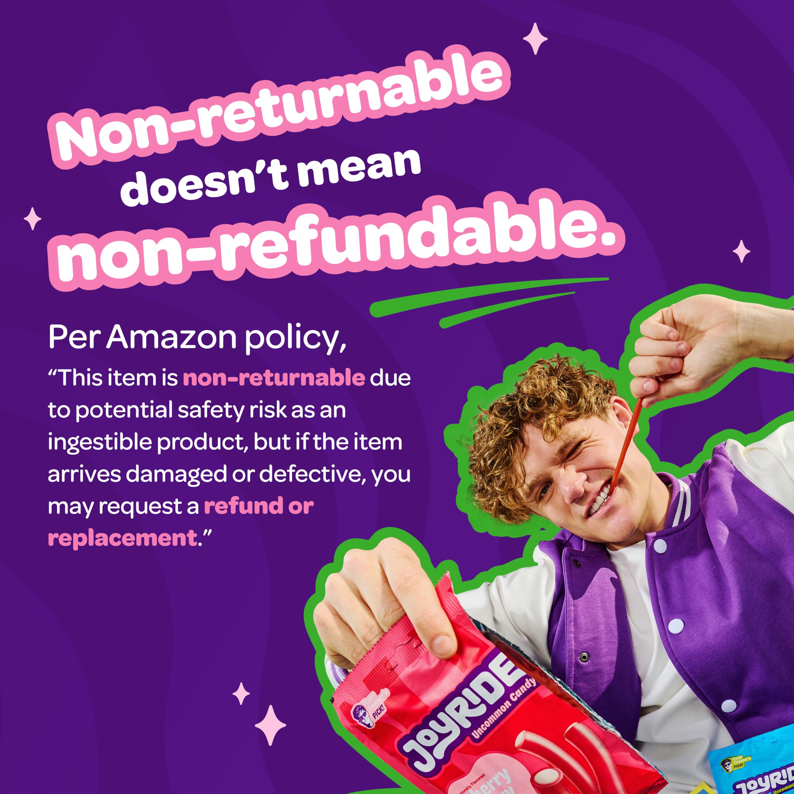 JOYRIDE gummy in hand illustrating on-the-go snacking convenience benefit